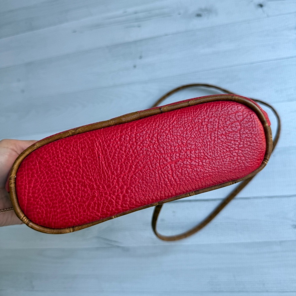 Vintage Jackson Red Faux Leather Handbag with Crossbody Strap - Picture 11 of 11